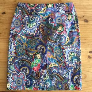 EUC Talbots Paisley Print Skirt